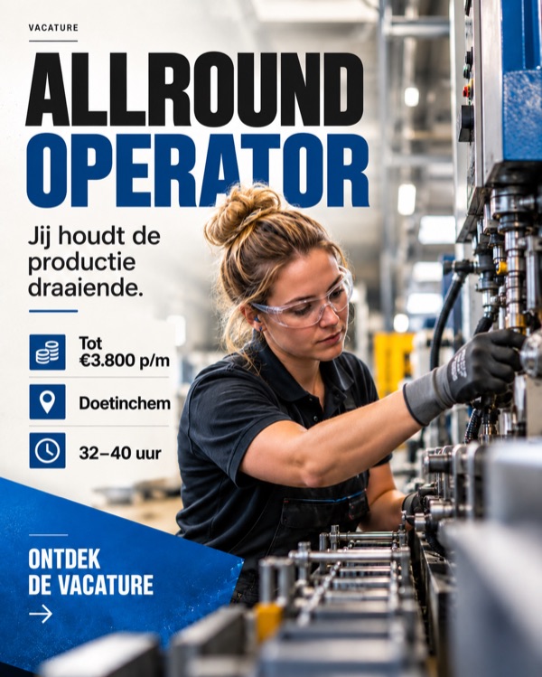 Voorbeeldadvertentie voor een allround operator