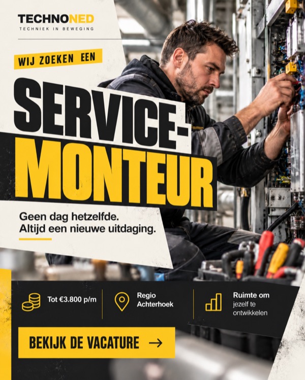 Voorbeeldadvertentie voor een servicemonteur